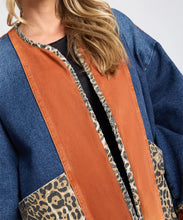 one teaspoon bang bang reversible blocked denim wadded jacket