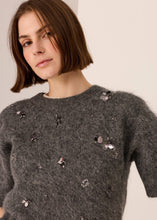 Pol/Haviland Beaded Knit Tee/Charcoal