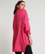One Teaspoon - Shocking Pink Jacquard Longline Shirt