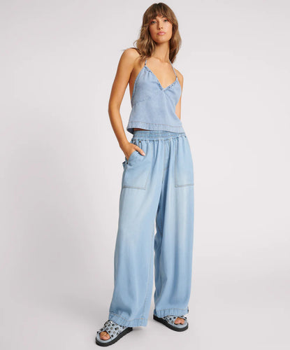 One Teaspoon - Soft Blue Tencel Parachute Pants