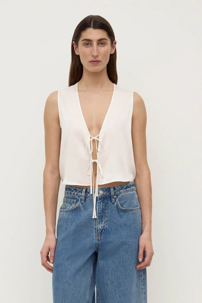 assembly label beal silk tie front top