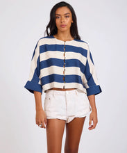 One Teaspoon/Blue Vista Linen Top (Blue/Cream)