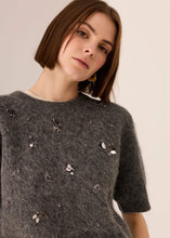 Pol/Haviland Beaded Knit Tee/Charcoal
