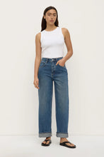 Assembly Label - Oversized High Rise Jean (dark indigo fade)