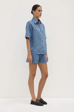 Assembly Label -  Boxy Denim Short Sleeve Shirt (dark stone)