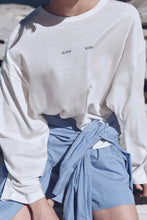 assembly label womens slow burn wide long sleeve tee/antique white