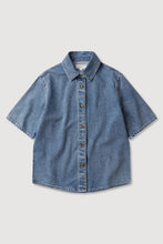 Assembly Label -  Boxy Denim Short Sleeve Shirt (dark stone)