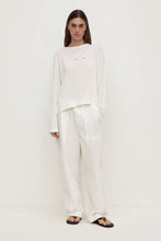 assembly label womens slow burn wide long sleeve tee/antique white