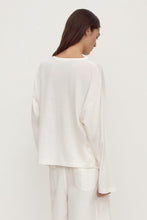 assembly label womens slow burn wide long sleeve tee/antique white