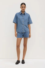 Assembly Label -  Boxy Denim Short Sleeve Shirt (dark stone)