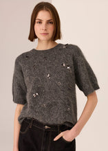 Pol/Haviland Beaded Knit Tee/Charcoal