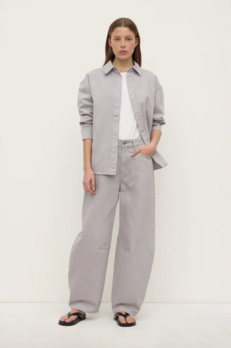 Assembly Label -  High rise barrel jean (light grey)