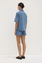 Assembly Label -  Boxy Denim Short Sleeve Shirt (dark stone)