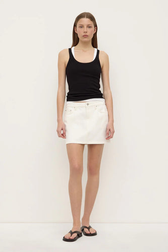 assembly label callista denim mini skirt - vintage white